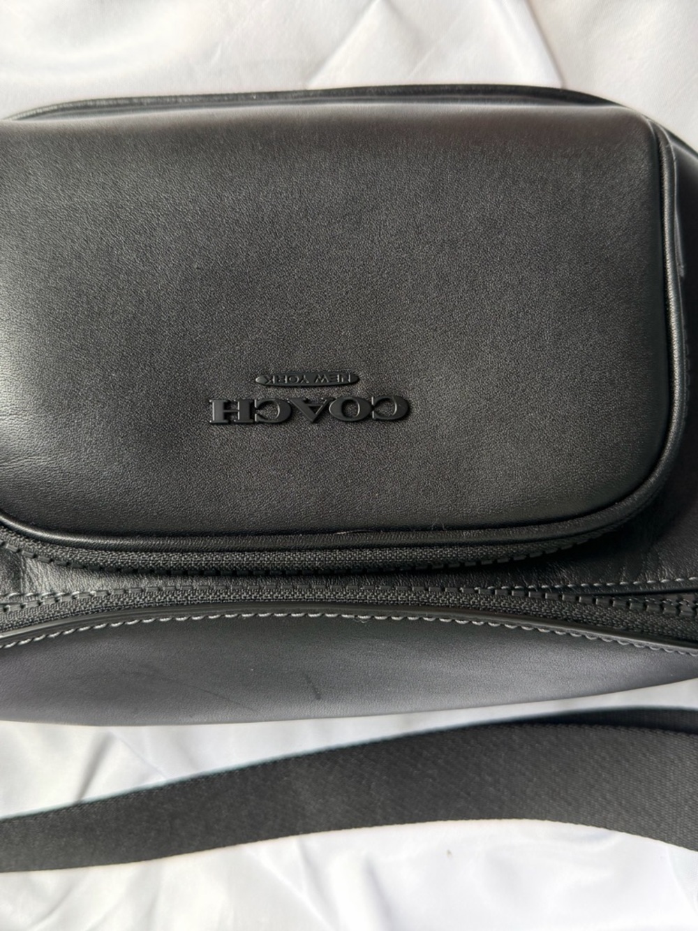 Coach RACER Black Smooth Leather Belt/Crossbody Bag